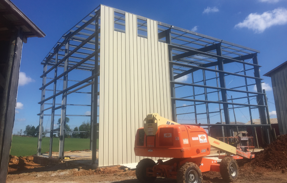 building frame with siding